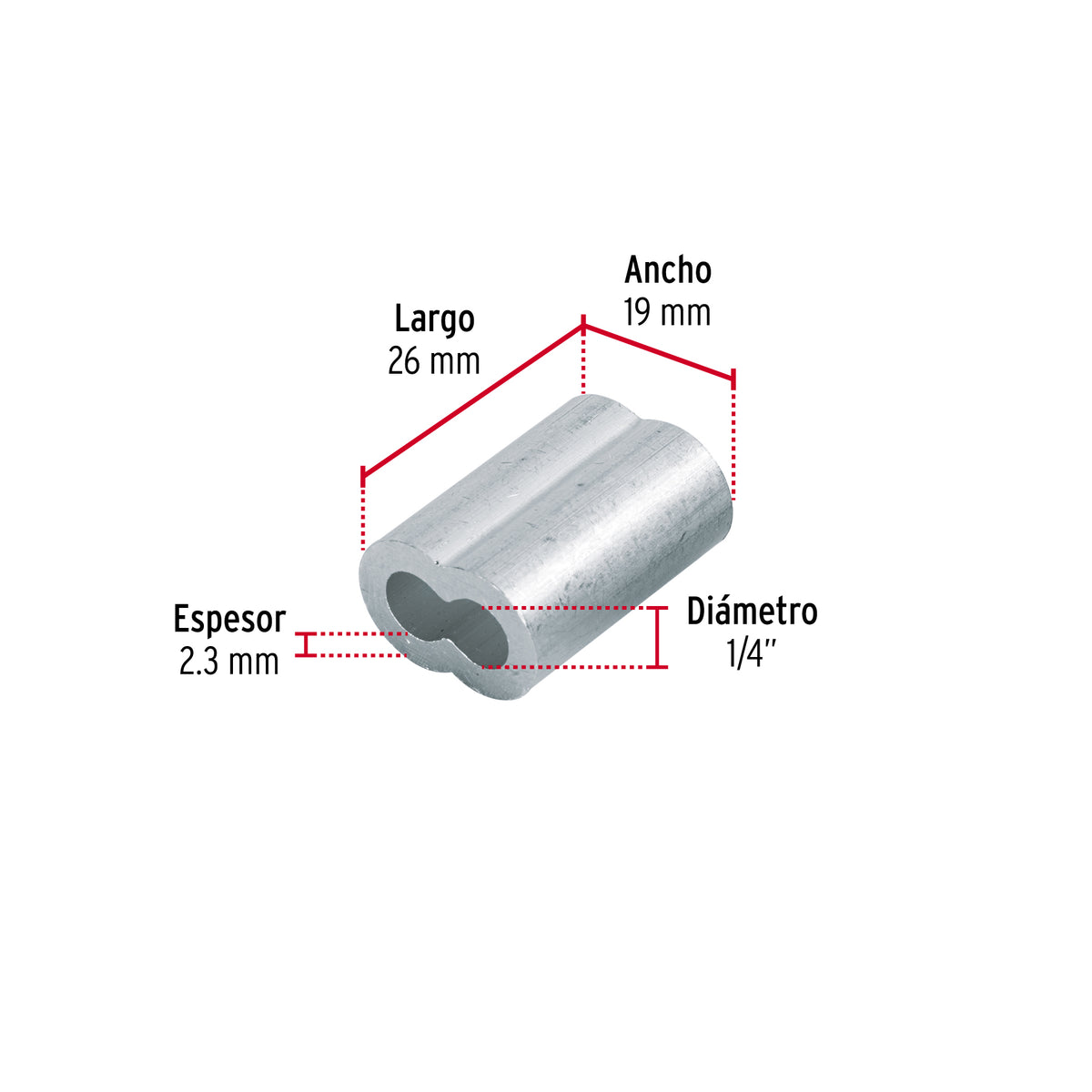 Bolsacasquillos dobles de aluminio FIERO 1/4"