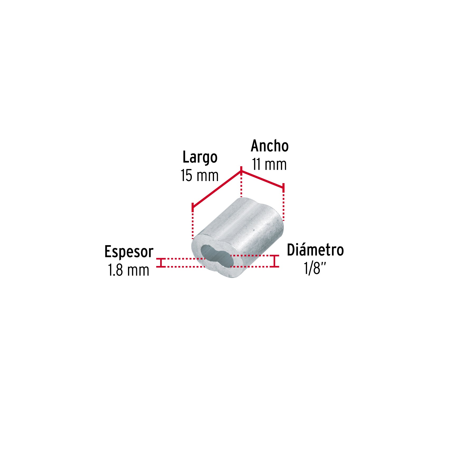 Bolsacasquillos dobles de aluminio FIERO 1/8"