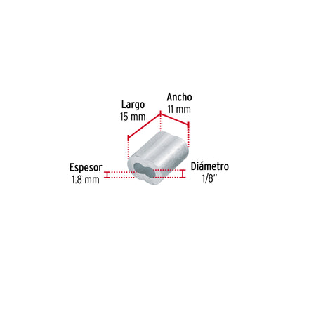 Bolsacasquillos dobles de aluminio FIERO 1/8"