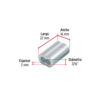 Bolsacasquillos dobles de aluminio FIERO 3/16"