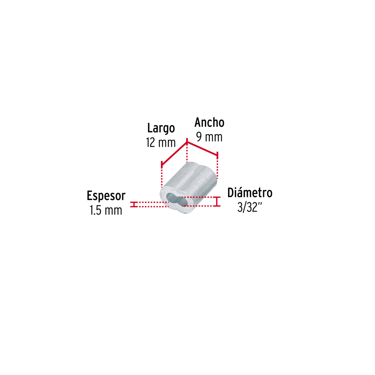 Bolsacasquillos dobles de aluminio FIERO 3/32"