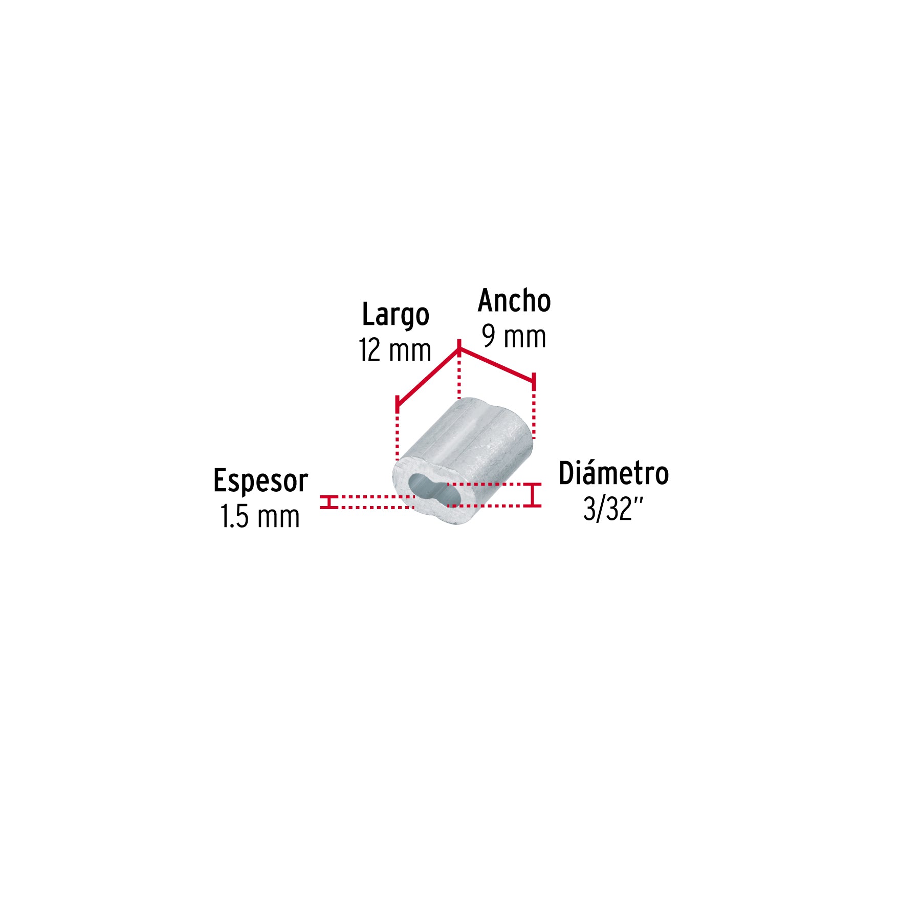 Bolsacasquillos dobles de aluminio FIERO 3/32"