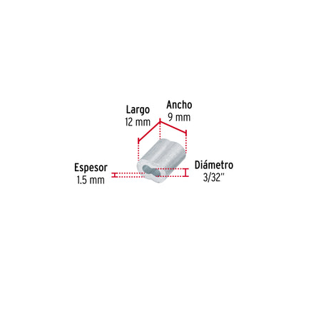 Bolsacasquillos dobles de aluminio FIERO 3/32"
