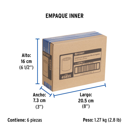 Cartucho de repuesto para Filtro de regadera FOSET