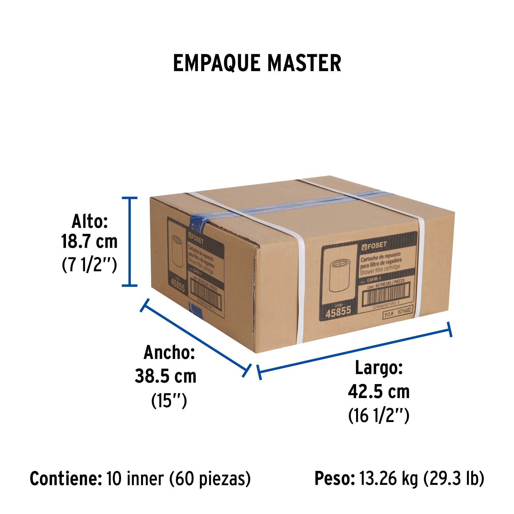 Cartucho de repuesto para Filtro de regadera FOSET