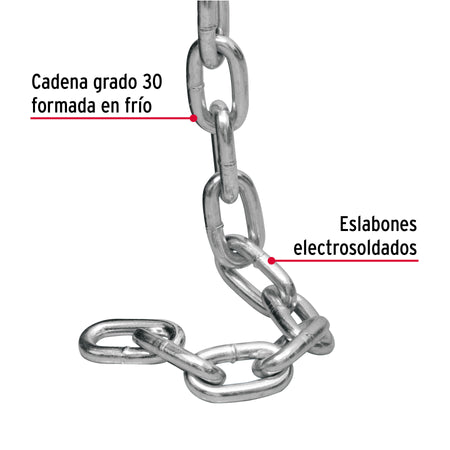 Metro de cadena galvanizada de 5/16', 20 m en cubeta, FIERO