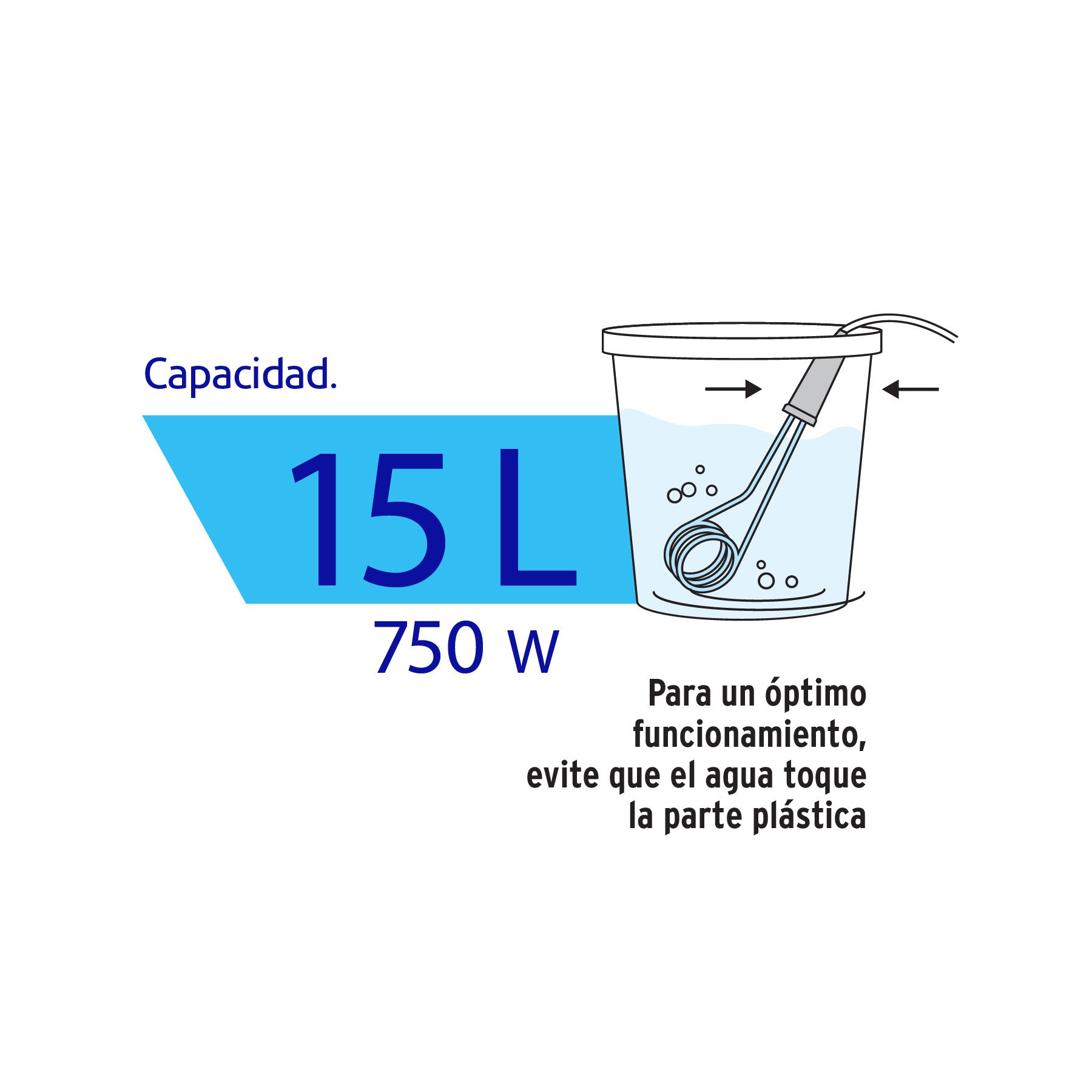 Calentador de inmersion p/agua #4 de 15 L 750 W Volteck