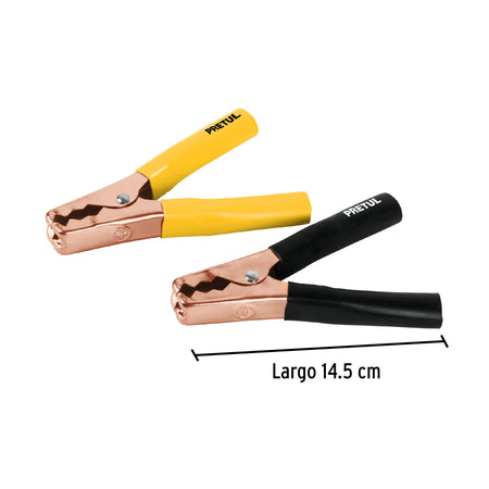 Caballete con 2 caimanes para cables pasa corriente Pretul