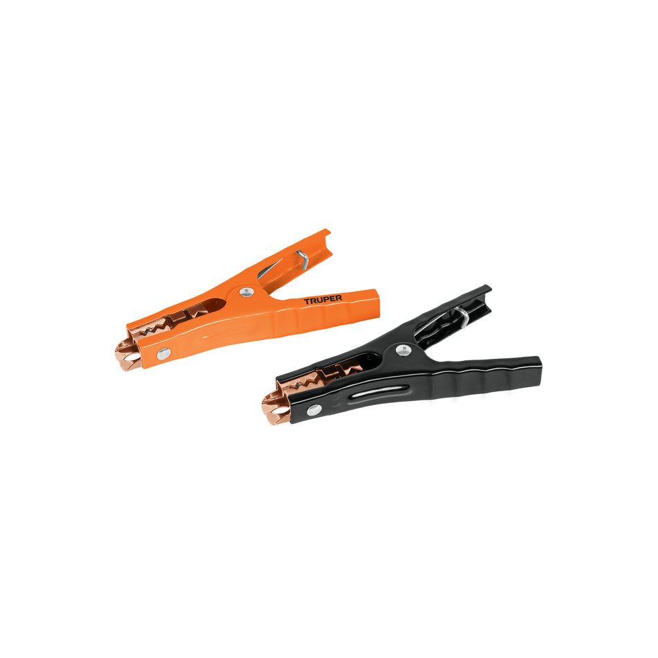 Blister con 2 caimanes para cables pasa corriente Truper