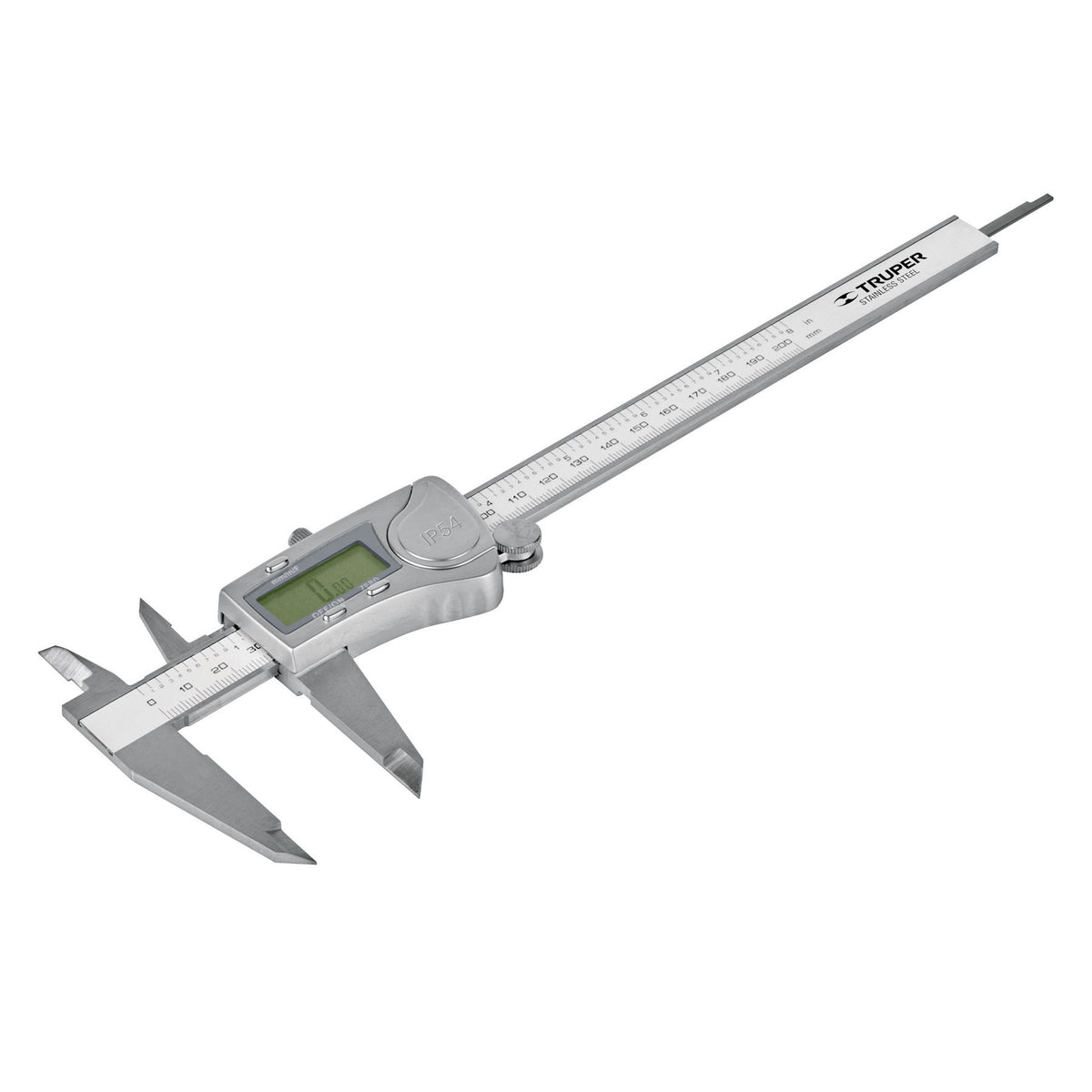Calibrador vernier digital 6" acero inox std y mm TRUPER