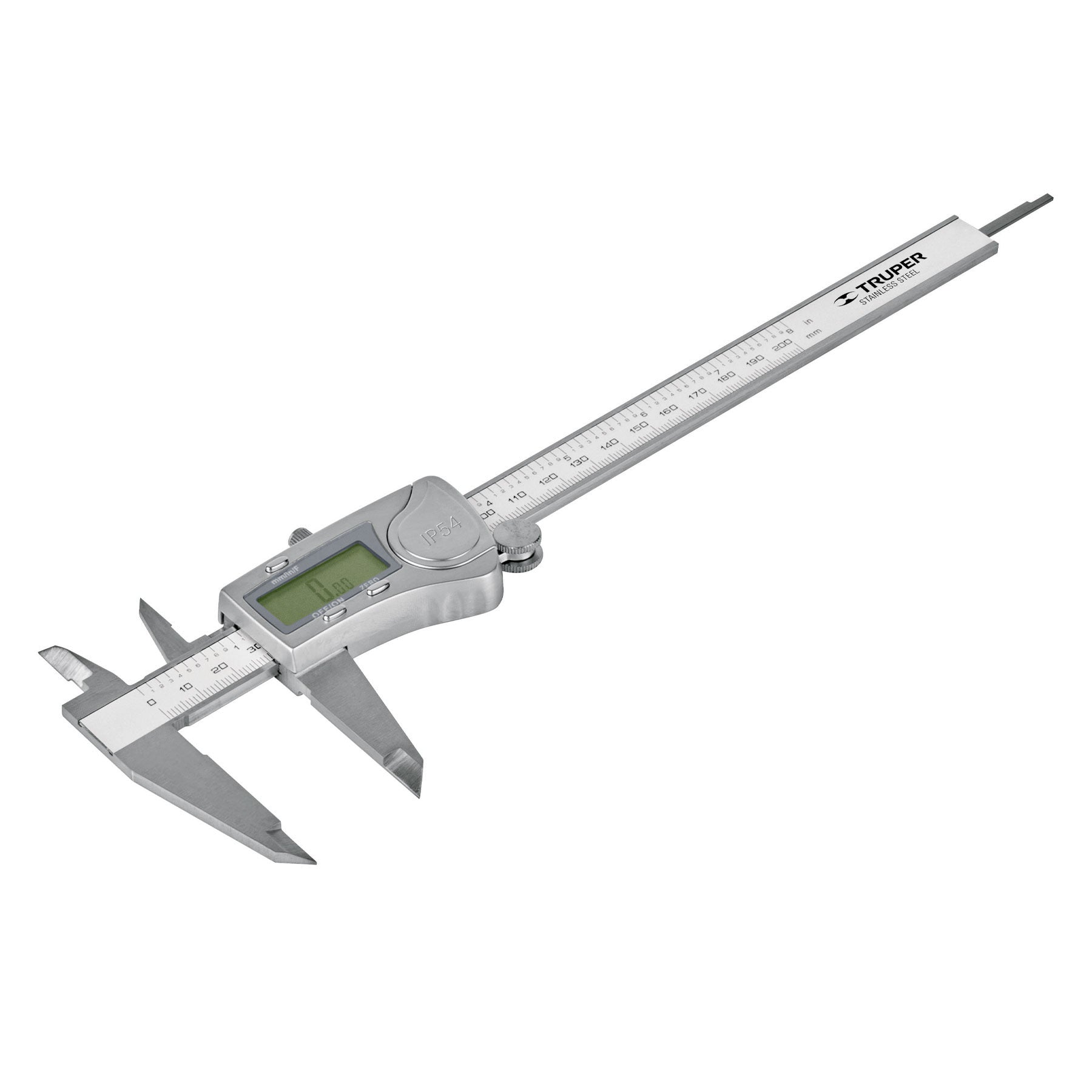 Calibrador vernier digital 6" acero inox std y mm TRUPER