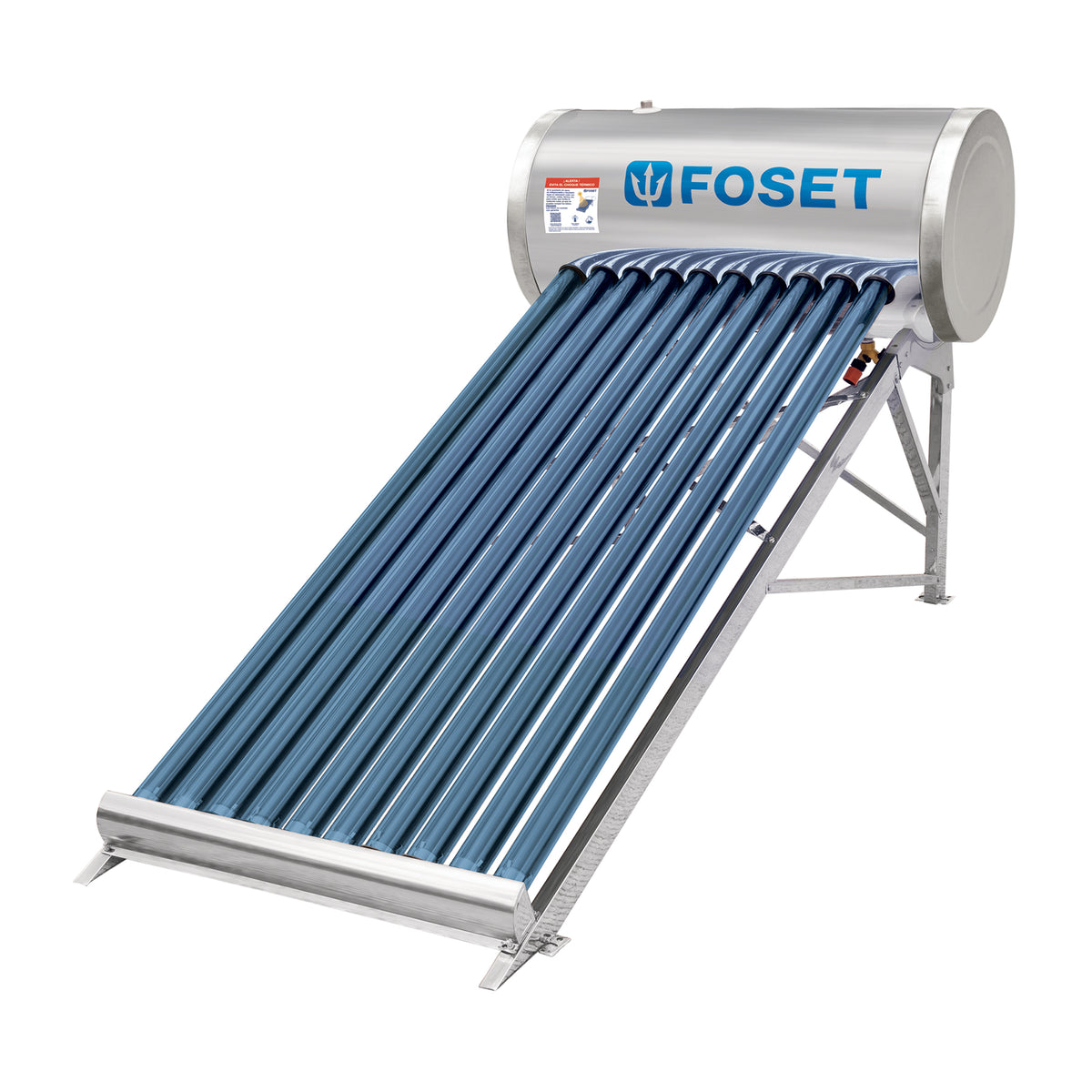 Calentador solar de agua 10 tubos, 120L, 3 personas, FOSET