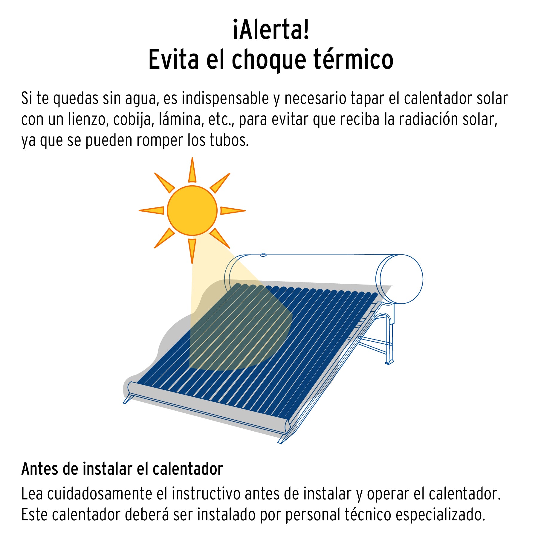 Calentador solar de agua 10 tubos, 120L, 3 personas, FOSET