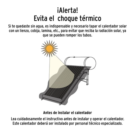 Calentador solar de agua, 12 tubos, 150L, 4 personas, FOSET
