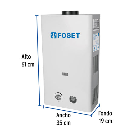 Calentador instantáneo, 13L, 3 servicios, gas LP, FOSET