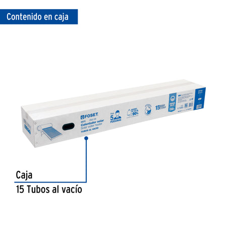 Caja c/15 tubos p/calentador solar CALE-15S, FOSET