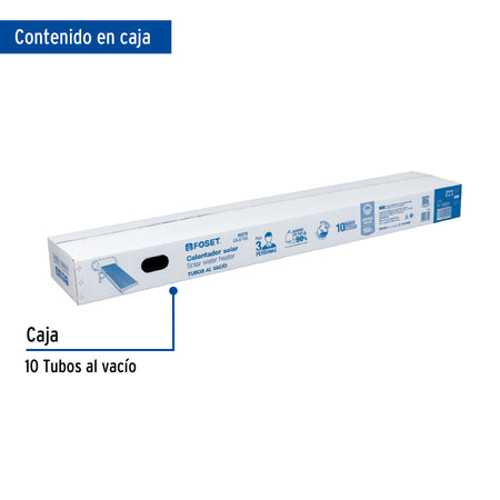 Caja c/10 tubos HeatPipe p/calentador solar CALE-18HS, FOSET