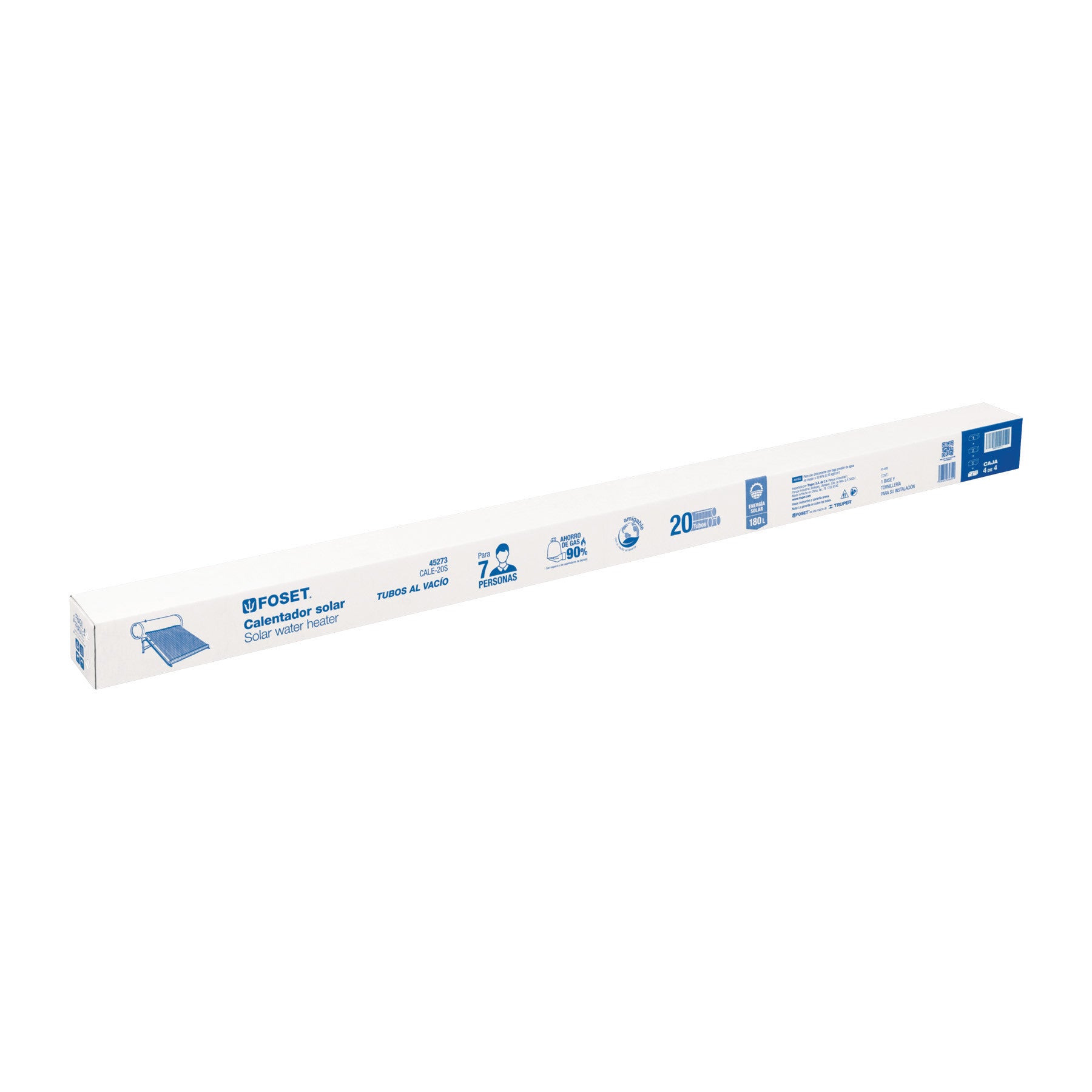 Caja c/10 tubos p/calentador solar CALE-20S, 1 de 2, FOSET