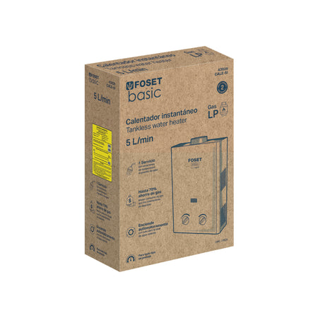Calentador instantáneo, 5L, 1 servicio, gas LP, FOSET BASIC