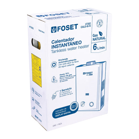 Calentador instantaneo 6L 1 servicio gas natural FOSET
