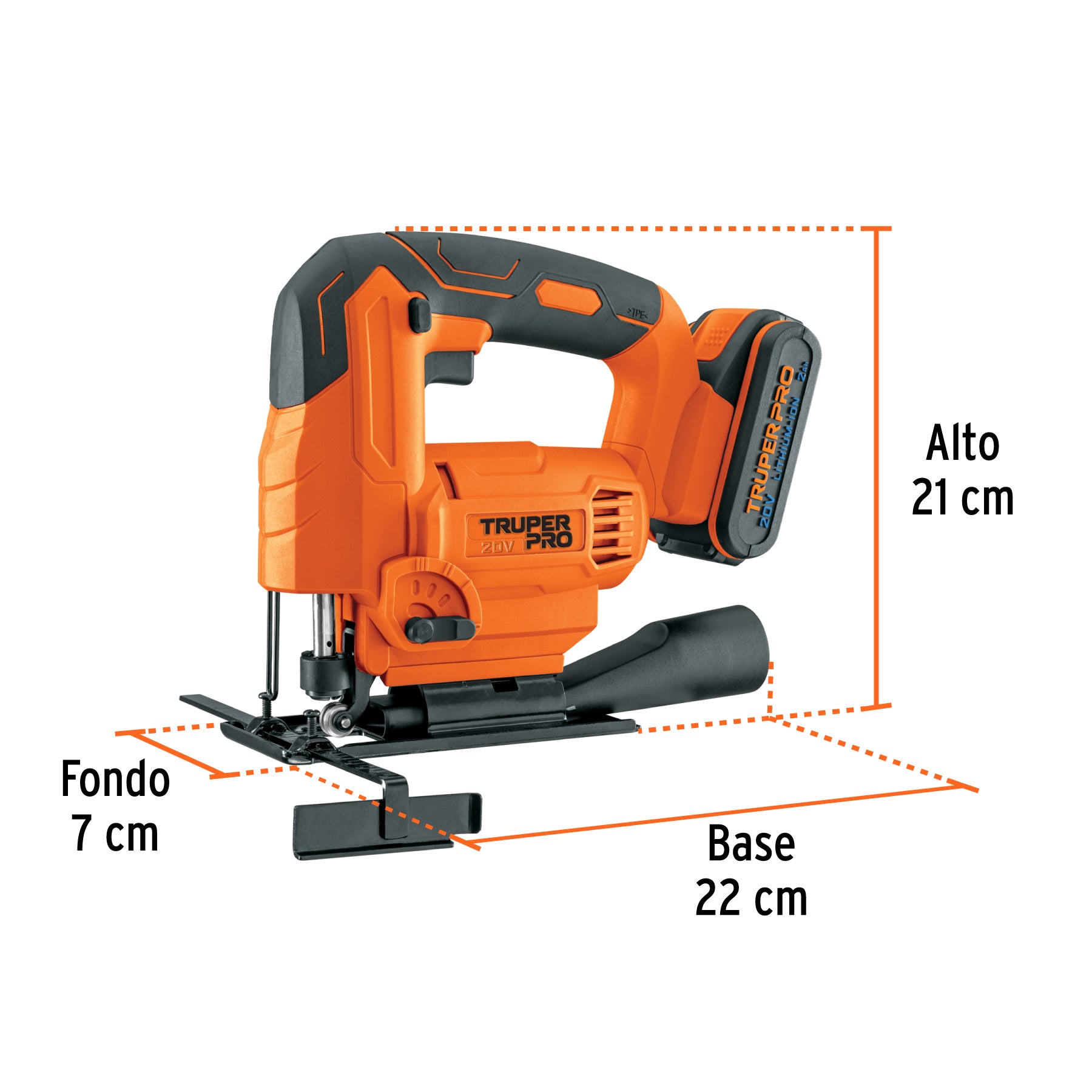 Sierra caladora 20V 1 bateria 2Ah TRUPER PRO