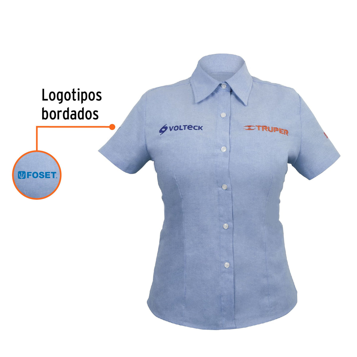 Camisa manga corta para mujer, blanca, EG, Truper