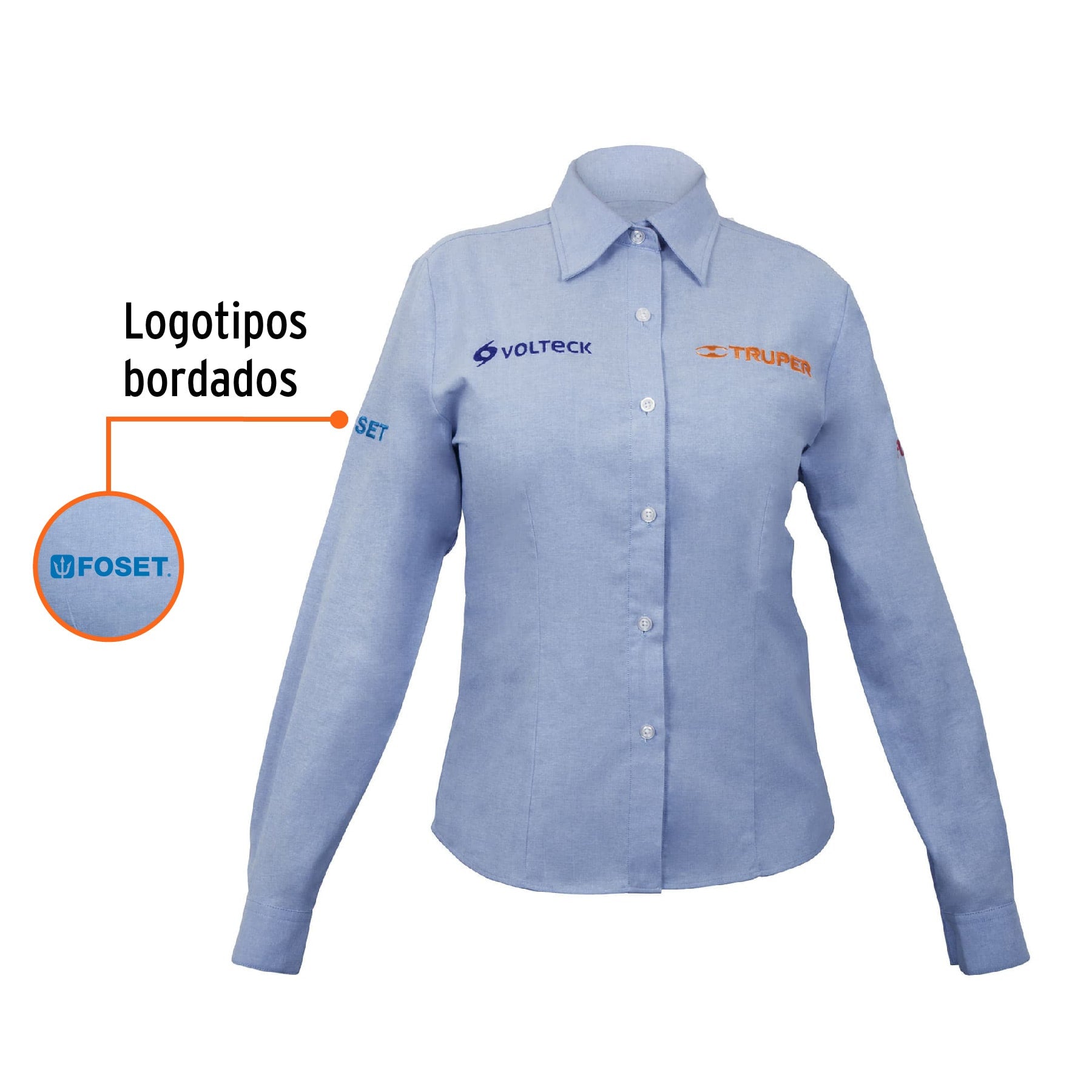 Camisa manga larga para mujer, blanca, EG, Truper
