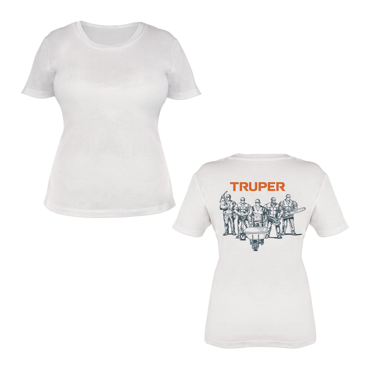 Playera cuello redondo para mujer blanca CH Truper