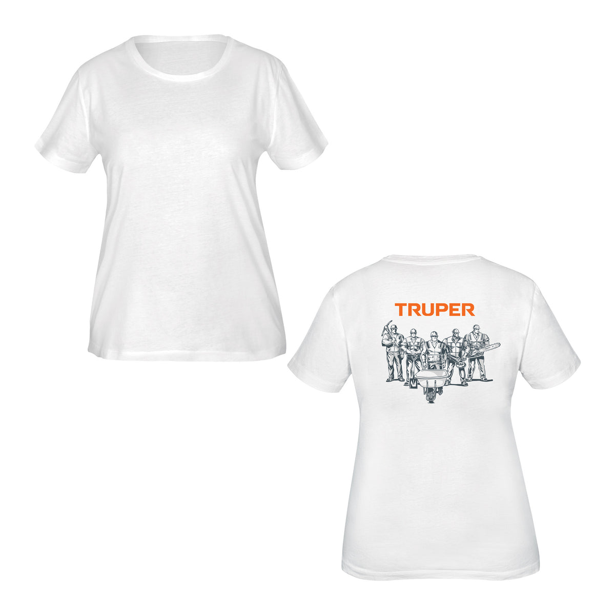 Playera cuello redondo para mujer blanca G Truper