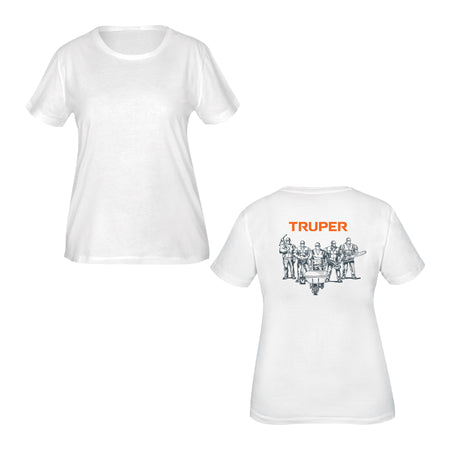 Playera cuello redondo para mujer blanca G Truper