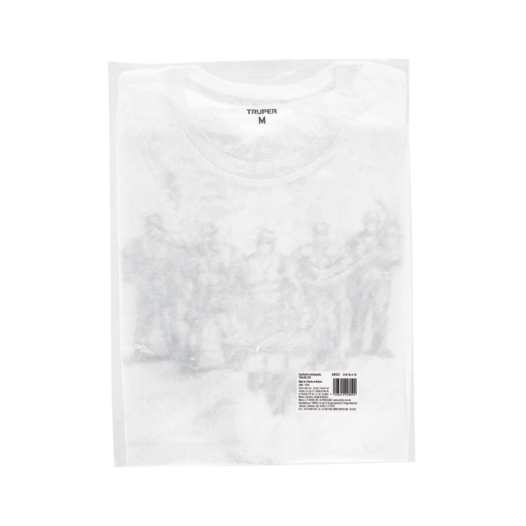 Playera cuello redondo para hombre, azul, M, Truper