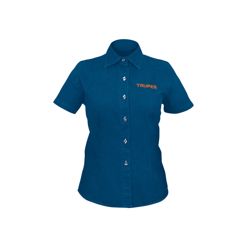 Camisa de mezclilla manga corta para mujer, CH, Truper