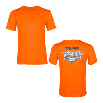 Playera cuello redondo para hombre M Truper naranja