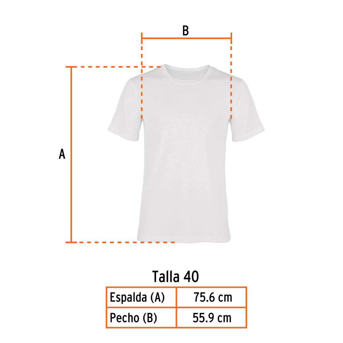 Playera cuello redondo para hombre, blanca, G, Volteck