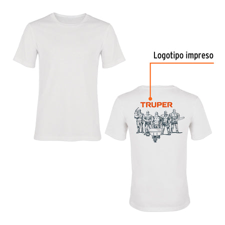 Playera cuello redondo para hombre, blanca, G, Volteck