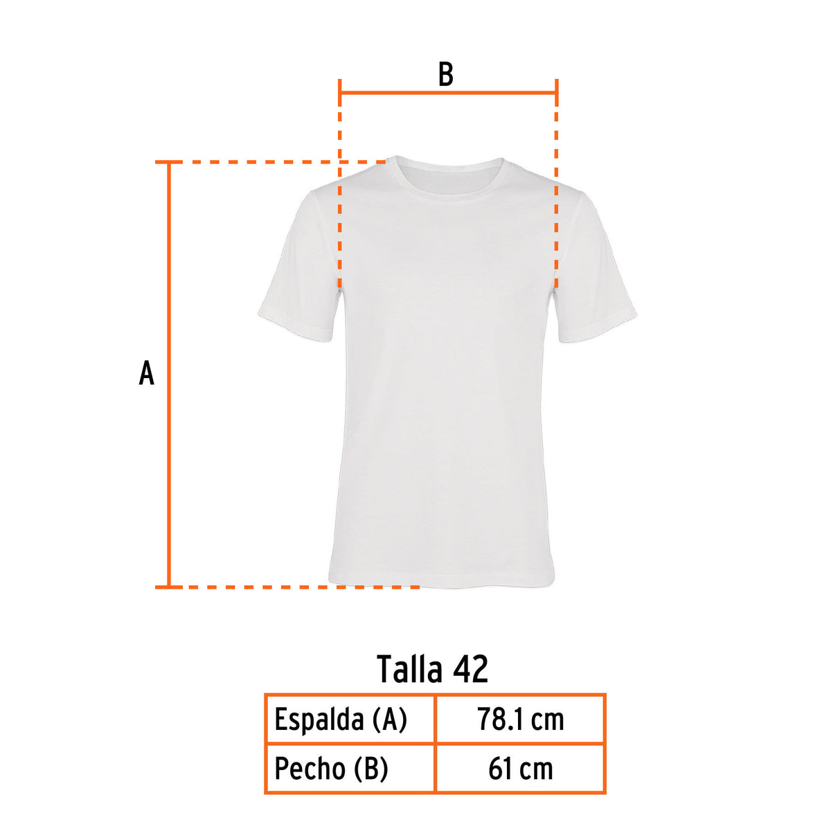 Playera cuello redondo para hombre, blanca, EG, Volteck