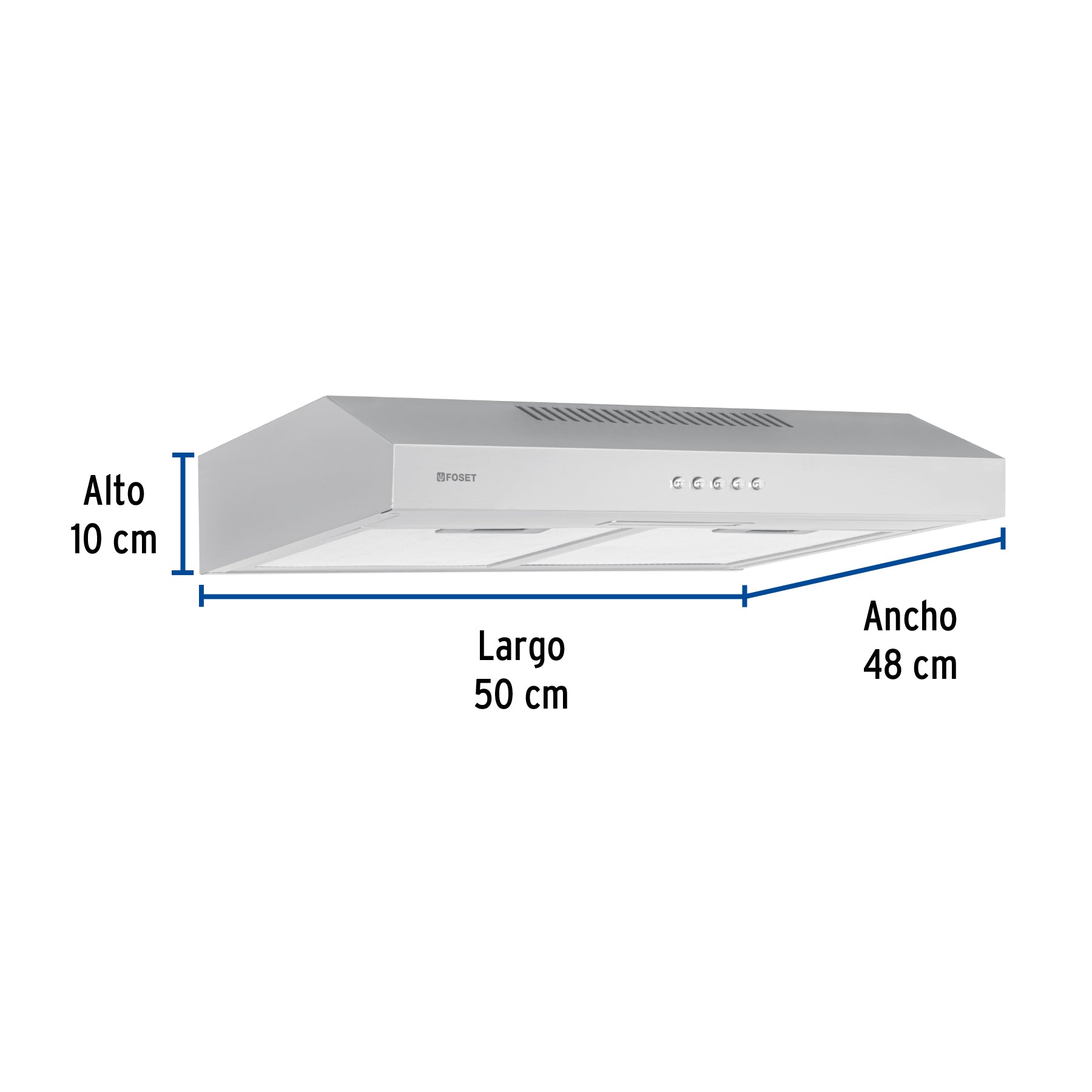 Campana extractora empotrable acero inoxidable FOSET 50 cm