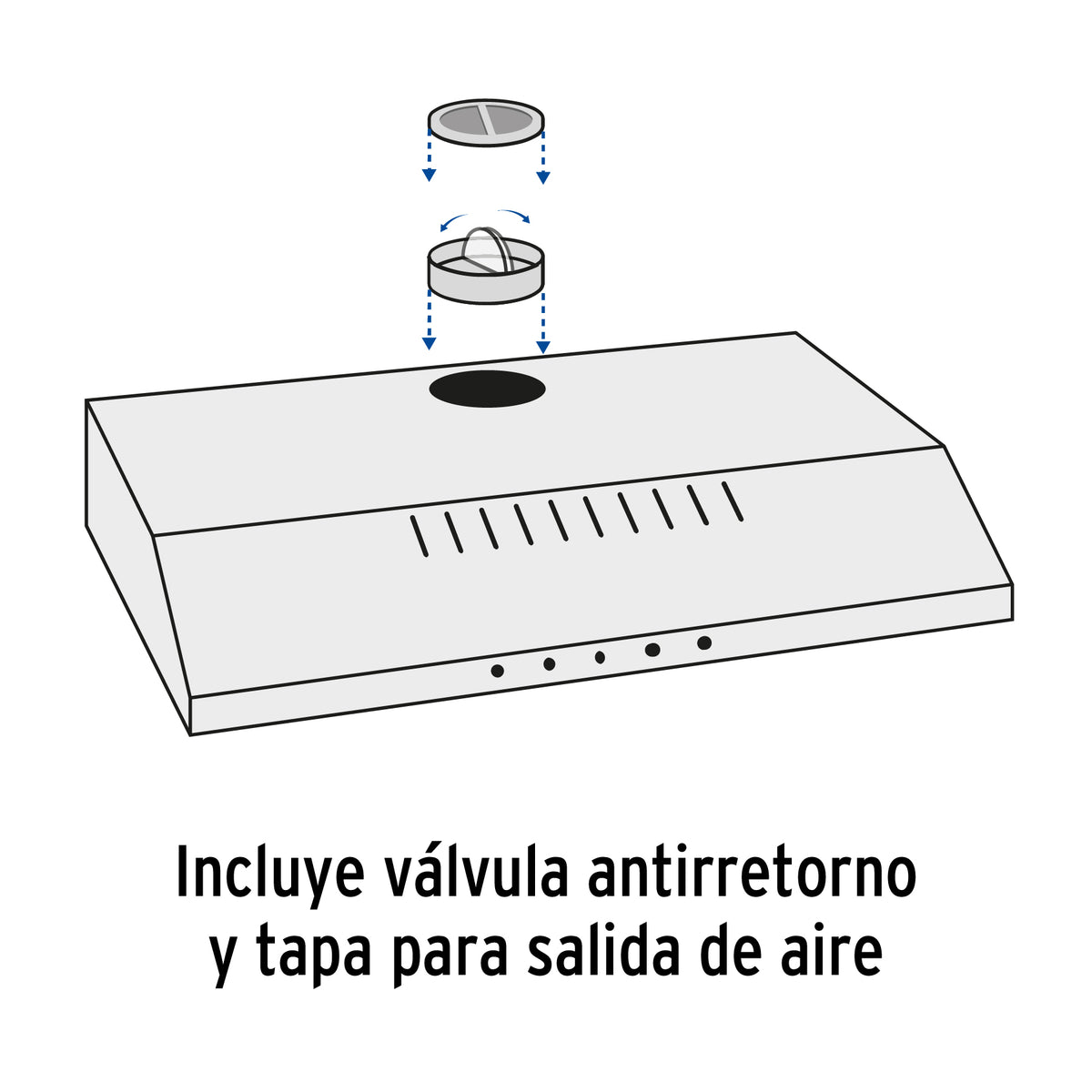 Campana extractora 75 cm, empotrable, negra, FOSET