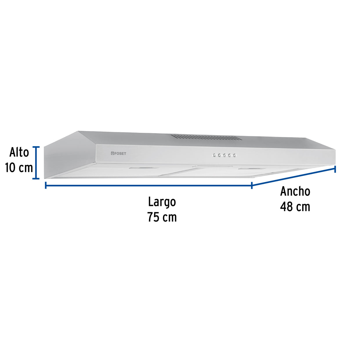Campana extractora empotrable acero inoxidable FOSET 75 cm