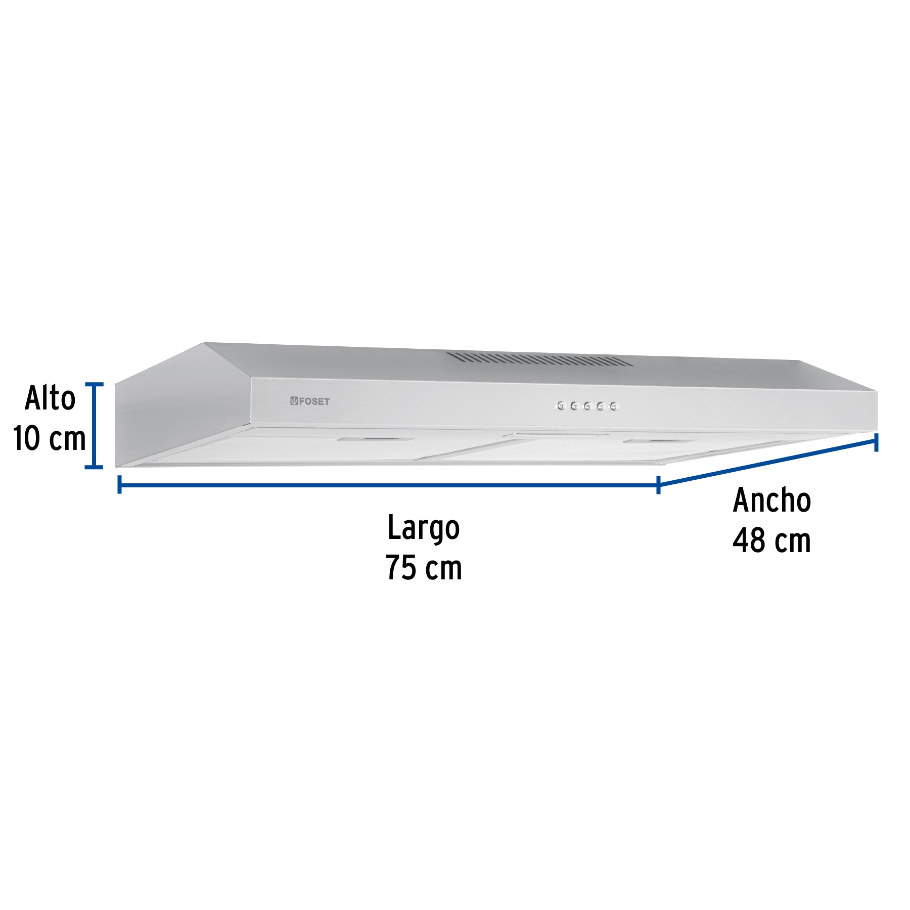 Campana extractora empotrable acero inoxidable FOSET 75 cm