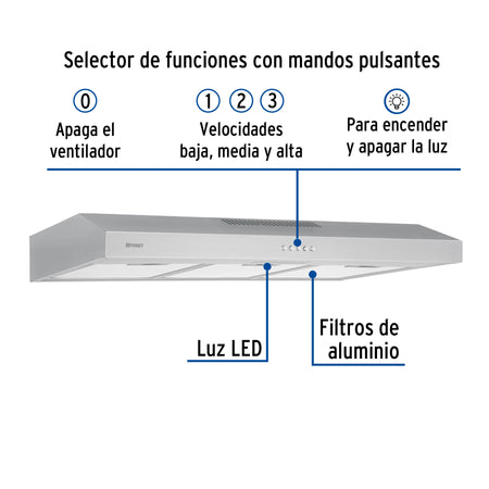 Campana extractora empotrable acero inoxidable FOSET 80 cm