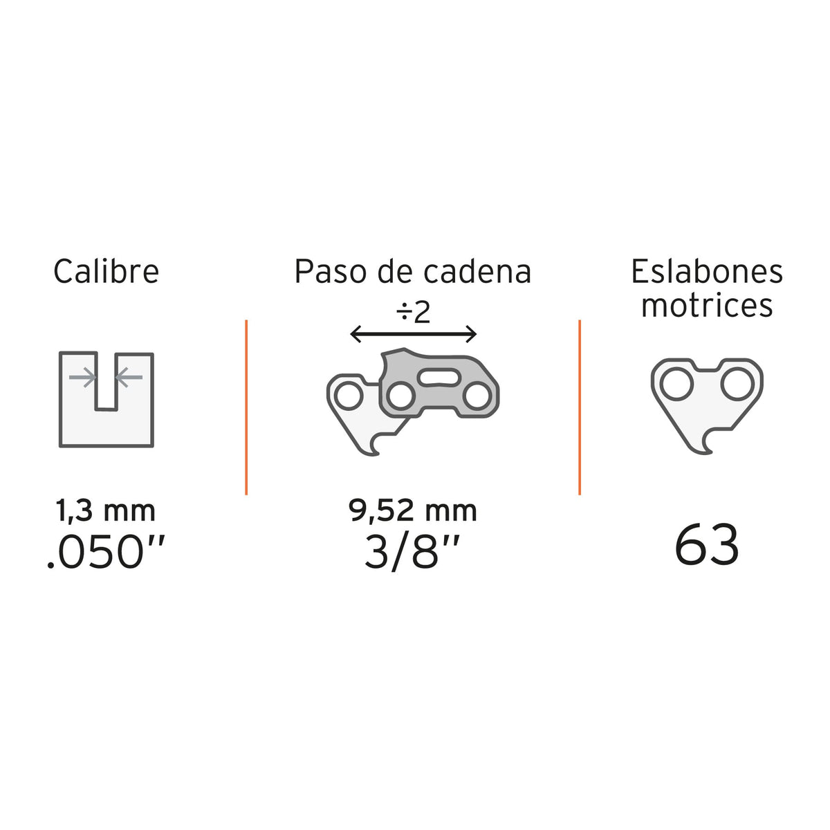 Cadena de repuesto 18" p/motosierra electrica TRUPER