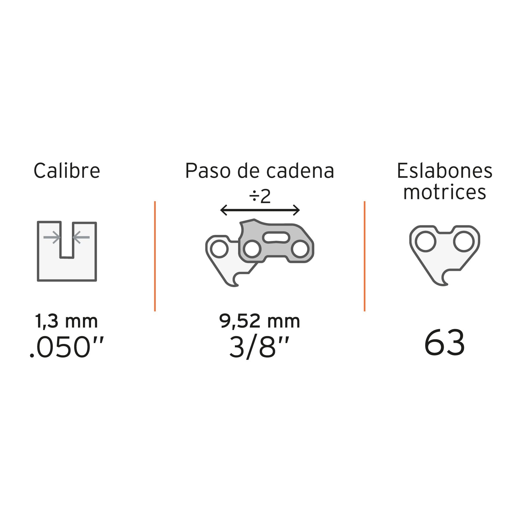 Cadena de repuesto 18" p/motosierra electrica TRUPER