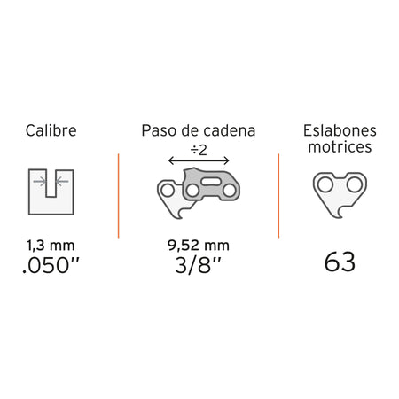 Cadena de repuesto 18" p/motosierra electrica TRUPER