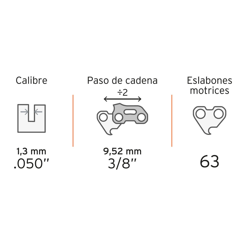 Cadena de repuesto 18" p/motosierra electrica TRUPER