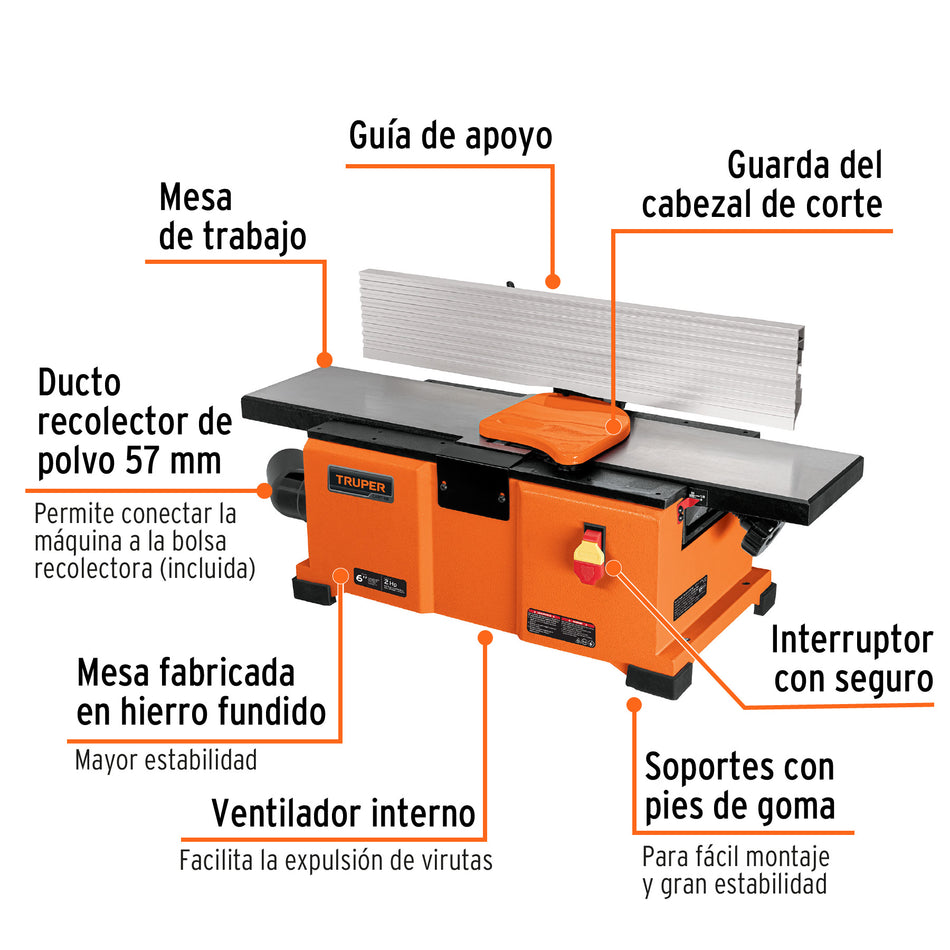 Canteadora de banco 6" 2 HP (1500 W) TRUPER