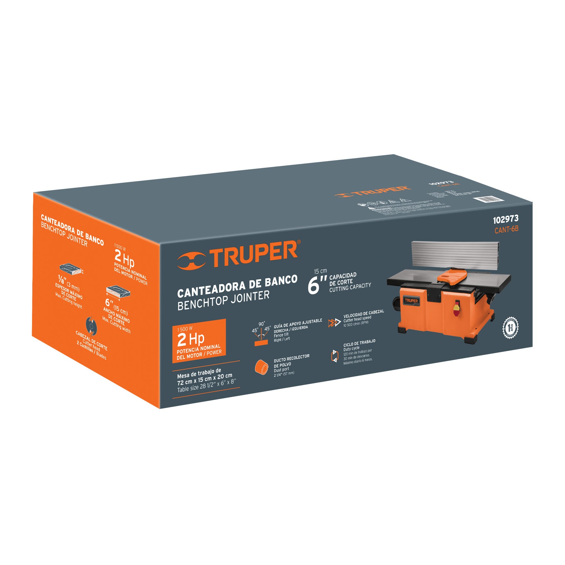 Canteadora de banco 6" 2 HP (1500 W) TRUPER