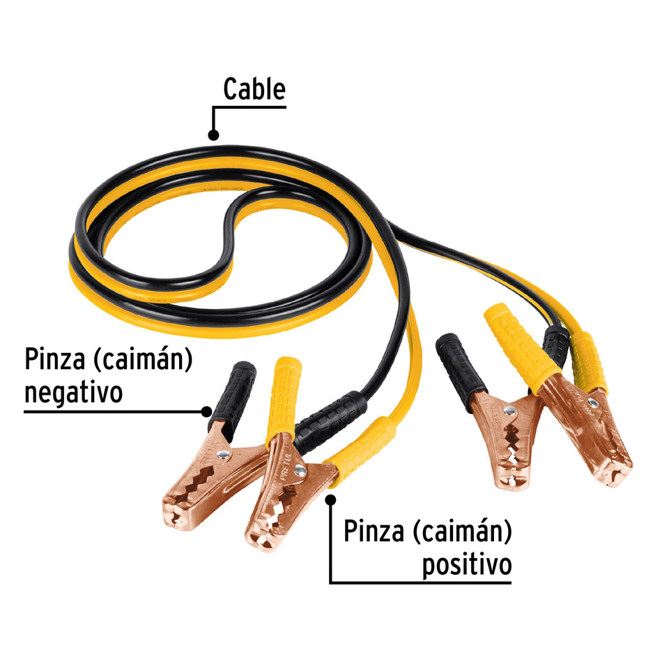 Cables pasa corriente 2.5m 125 A 10 AWG con funda Pretul