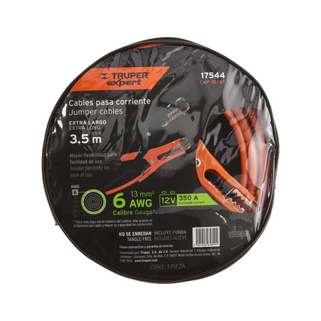 Cables pasa corriente 3.5 m 350 A 6 AWG con funda Expert