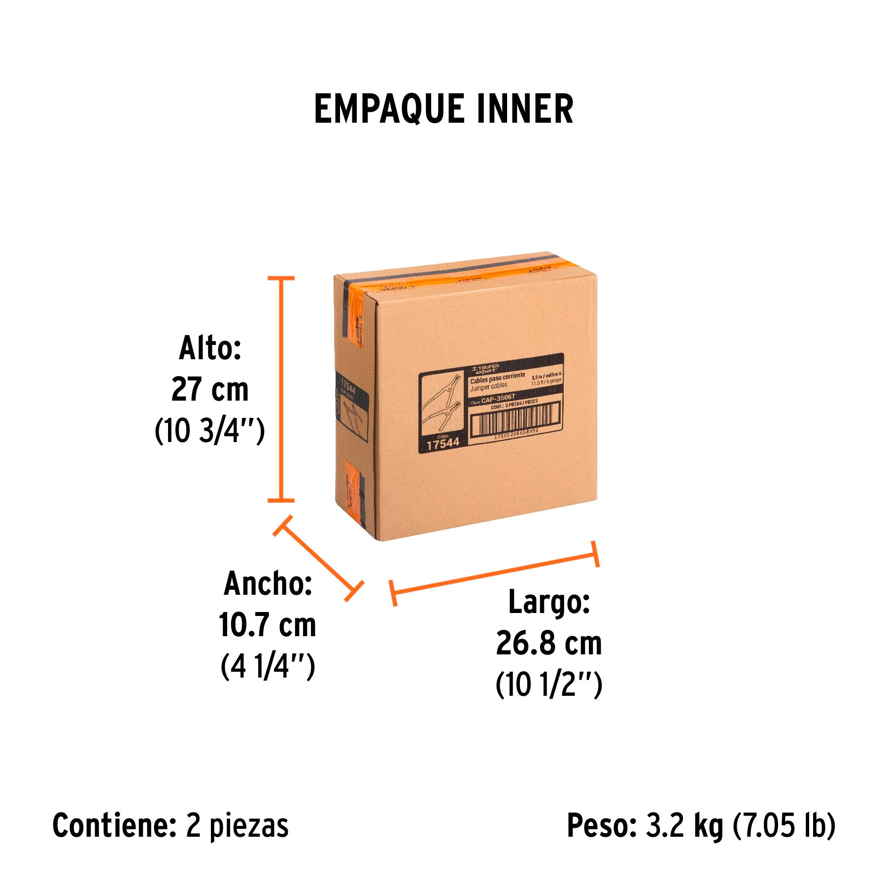 Cables pasa corriente 3.5 m 350 A 6 AWG con funda Expert